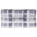 vidaXL Pernă de paleți, gri carouri, 70x40x12 cm, material textil
