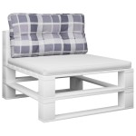 vidaXL Pernă de paleți, gri carouri, 70x40x12 cm, material textil
