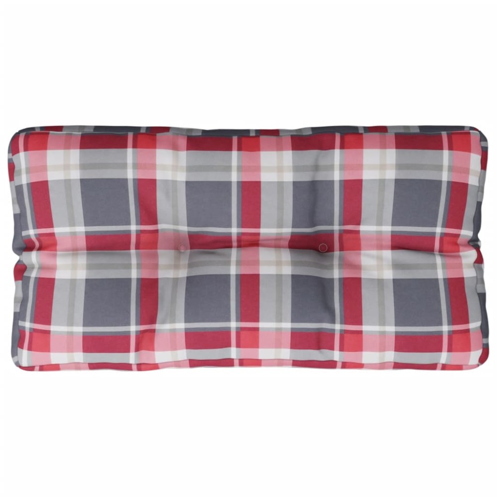vidaXL Pernă de paleți, roșu carouri, 80x40x12 cm, material textil