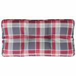 vidaXL Pernă de paleți, roșu carouri, 80x40x12 cm, material textil vidaXL Pernă de paleți, roșu carouri, 80x40x12 cm, material textil