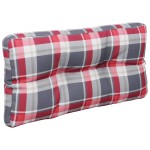 vidaXL Pernă de paleți, roșu carouri, 80x40x12 cm, material textil vidaXL Pernă de paleți, roșu carouri, 80x40x12 cm, material textil