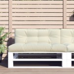 vidaXL Pernă de paleți, crem, 120x40x12 cm, material textil vidaXL Pernă de paleți, crem, 120x40x12 cm, material textil