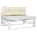 vidaXL Pernă de paleți, crem, 120x40x12 cm, material textil vidaXL Pernă de paleți, crem, 120x40x12 cm, material textil