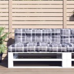 vidaXL Pernă de paleți, gri carouri, 120x40x12 cm, material textil vidaXL Pernă de paleți, gri carouri, 120x40x12 cm, material textil