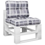 vidaXL Perne pentru paleți, 2 buc. gri, țesătură, model cu carouri vidaXL Perne pentru paleți, 2 buc. gri, țesătură, model cu carouri