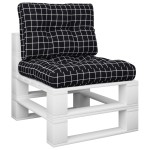 vidaXL Perne de paleți, 2 buc., negru carouri, textil