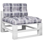 vidaXL Perne pentru paleți, 2 buc. gri, țesătură, model cu carouri vidaXL Perne pentru paleți, 2 buc. gri, țesătură, model cu carouri
