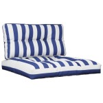 vidaXL Perne de paleți, 2 buc., dungi albastre și albe, textil