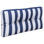 vidaXL Perne de paleți, 2 buc., dungi albastre și albe, textil