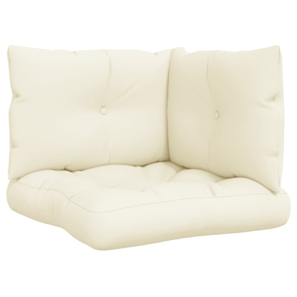 vidaXL Perne de paleți, 3 buc., crem, material textil