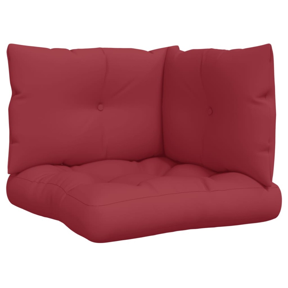 vidaXL Perne de paleți, 3 buc., roșu vin, material textil