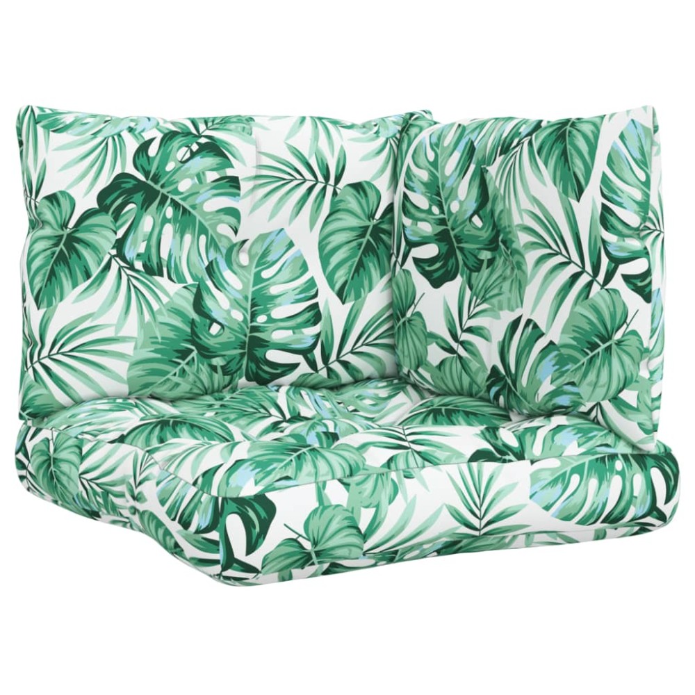 vidaXL Perne de paleți, 3 buc., model cu frunze, material textil