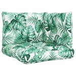 vidaXL Perne de paleți, 3 buc., model cu frunze, material textil