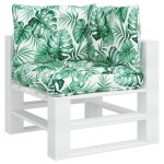 vidaXL Perne de paleți, 3 buc., model cu frunze, material textil