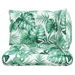 vidaXL Perne de paleți, 3 buc., model cu frunze, material textil