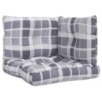 vidaXL Perne de paleți, 3 buc., gri carouri, material textil