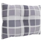vidaXL Perne de paleți, 3 buc., gri carouri, material textil