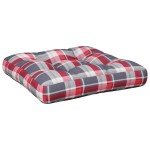 vidaXL Perne de paleți, roșu carouri, material textil