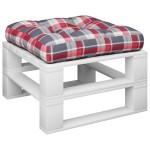 vidaXL Perne de paleți, roșu carouri, material textil