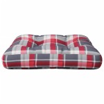 vidaXL Perne de paleți, roșu carouri, material textil