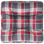 vidaXL Perne de paleți, roșu carouri, material textil