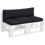 vidaXL Perne pentru paleți, 2 buc, negru, model carouri, textil oxford