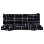 vidaXL Perne pentru paleți, 2 buc, negru, model carouri, textil oxford