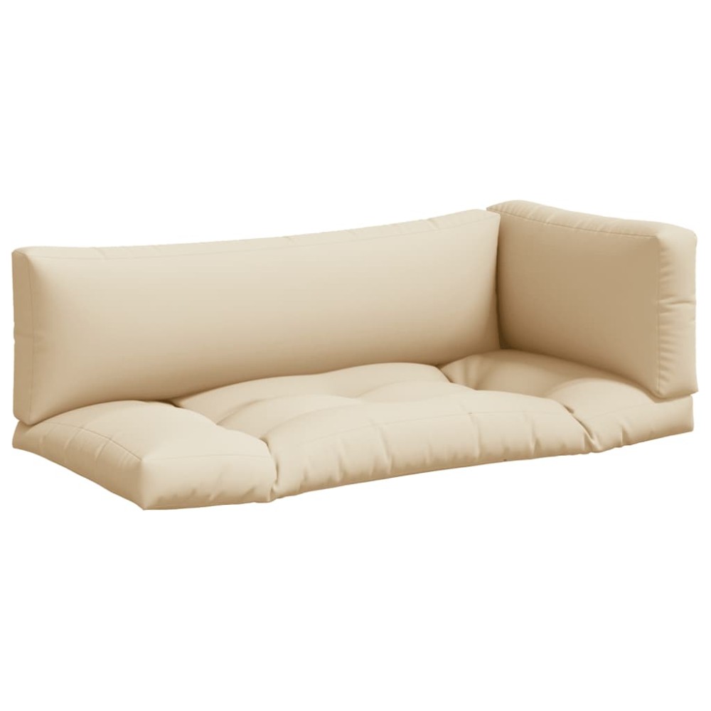 vidaXL Perne de paleți, 3 buc., bej, material textil
