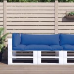vidaXL Perne de paleți, 3 buc, albastru, material textil