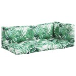vidaXL Perne de paleți, 3 buc., model cu frunze, material textil