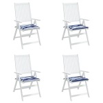 vidaXL Perne scaun grădină 4 buc dungi albastru&alb, 40x40x4 cm textil vidaXL Perne scaun grădină 4 buc dungi albastru&alb, 40x40x4 cm textil