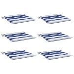 vidaXL Perne de scaun, 6 buc., dungi albastru&alb, 40x40x4 cm, textil