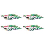 vidaXL Perne scaun de grădină, 4 buc., multicolor, 40x40x4 cm, textil