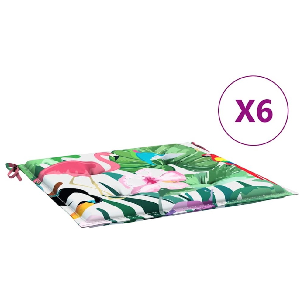 vidaXL Perne scaun de grădină, 6 buc., multicolor, 40x40x4 cm, textil