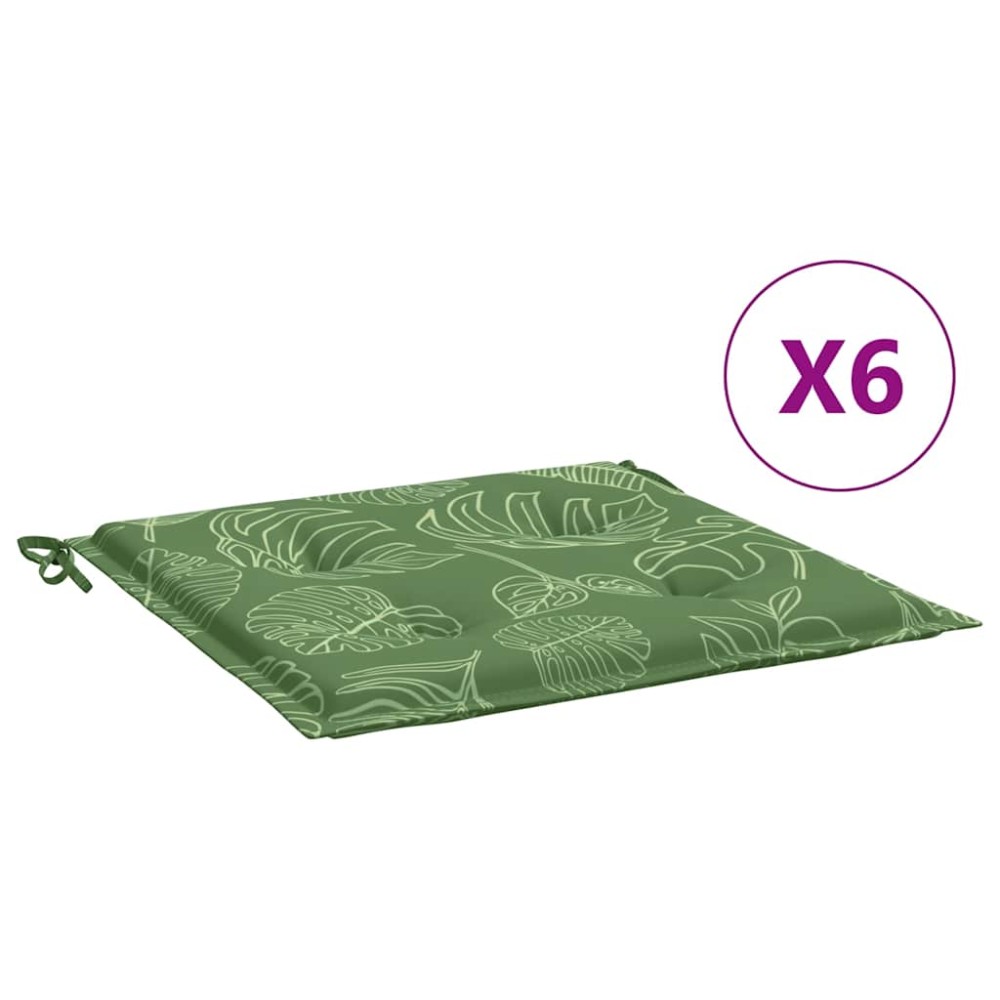 vidaXL Perne de scaun, model frunze, 6 buc., 40x40x4 cm, textil
