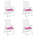 vidaXL Perne scaun de grădină, roz, 4 buc., 40x40x4 cm, textil vidaXL Perne scaun de grădină, roz, 4 buc., 40x40x4 cm, textil