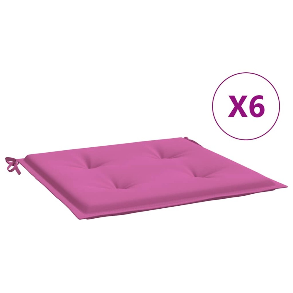 vidaXL Perne scaun de grădină, roz, 6 buc., 40x40x4 cm, textil