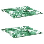 vidaXL Perne de scaun, model frunze, 2 buc., 50x50x4 cm, textil