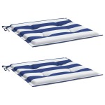 vidaXL Perne scaun grădină 2 buc dungi albastru&alb 50x50x4 cm, textil vidaXL Perne scaun grădină 2 buc dungi albastru&alb 50x50x4 cm, textil