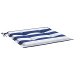 vidaXL Perne scaun grădină 2 buc dungi albastru&alb 50x50x4 cm, textil vidaXL Perne scaun grădină 2 buc dungi albastru&alb 50x50x4 cm, textil