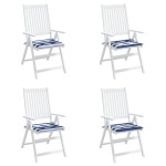 vidaXL Perne scaun grădină 4 buc dungi albastru&alb 50x50x4 cm, textil vidaXL Perne scaun grădină 4 buc dungi albastru&alb 50x50x4 cm, textil