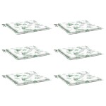 vidaXL Perne de scaun, model frunze, 6 buc., 50x50x3 cm, textil