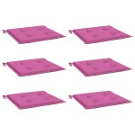 vidaXL Perne scaun grădină, roz, 6 buc., 50x50x4 cm, textil