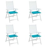 vidaXL Perne scaun grădină, turcoaz, 4 buc., 50x50x4 cm, textil
