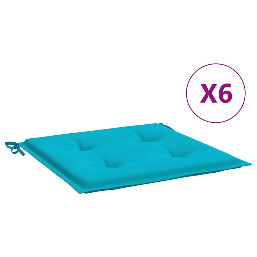 vidaXL Perne scaun grădină, turcoaz, 6 buc., 50x50x4 cm, textil