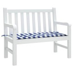 vidaXL Pernă bancă grădină, albastru&alb, 120x50x4 cm, textil oxford
