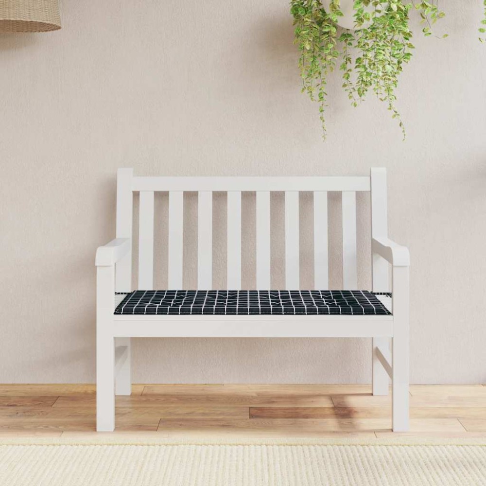 vidaXL Pernă bancă de grădină negru carouri 120x50x4cm textil oxford