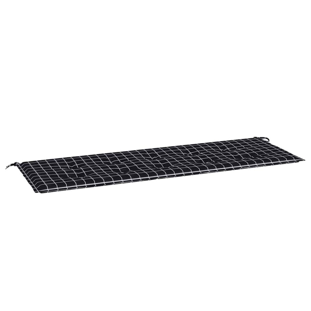 vidaXL Pernă bancă de grădină negru carouri 150x50x4 cm textil oxford