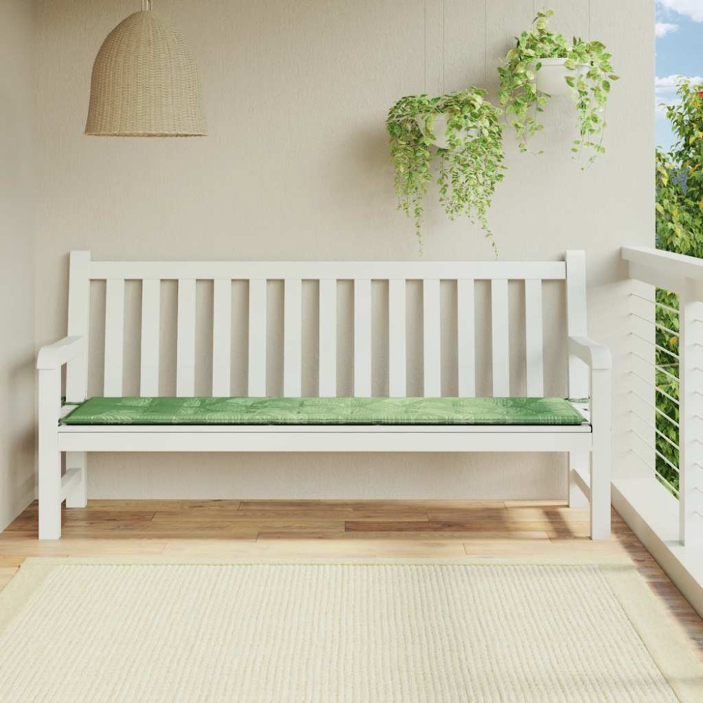 vidaXL Pernă bancă de grădină, model frunze, 200x50x4 cm, textil