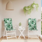 vidaXL Perne de scaun spătar înalt, 2 buc., model frunze, textil